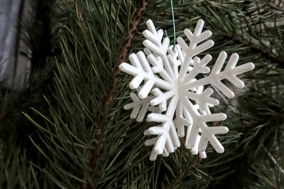 Floco de neve de Natal impresso em 3D