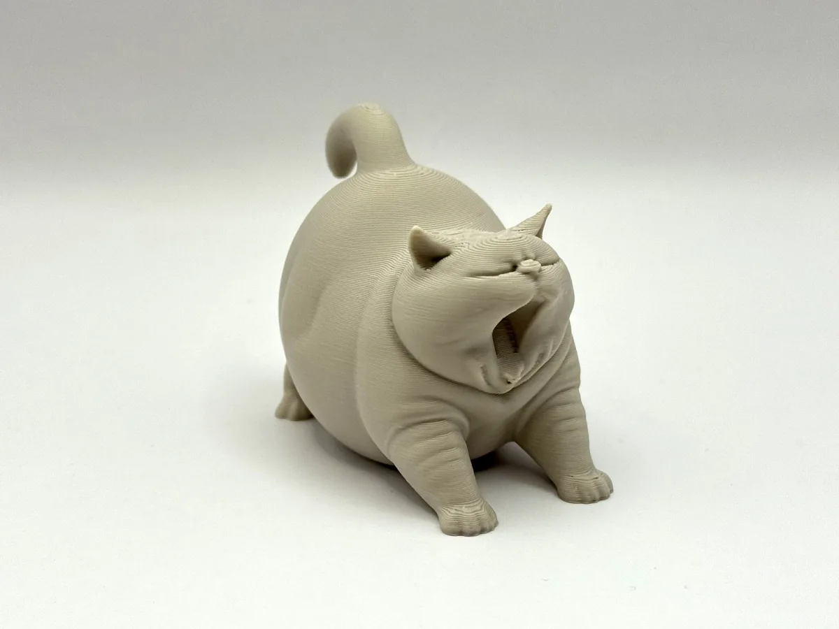 Gato Gordinho Bocejando impresso em 3D