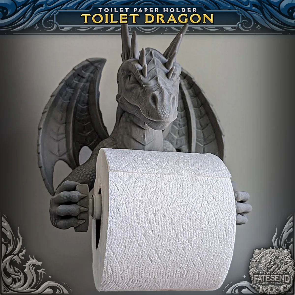 PAPEL HIGIÊNICO DRAGON - Não são necessários suportes impresso em 3D