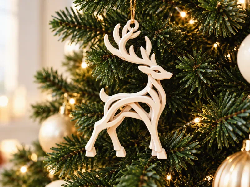 Enfeite de Rena Elegante para Natal impresso em 3D