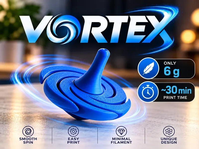 Pião VORTEX 6 g impresso em 3D